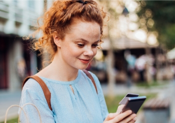 Man looking at phone image